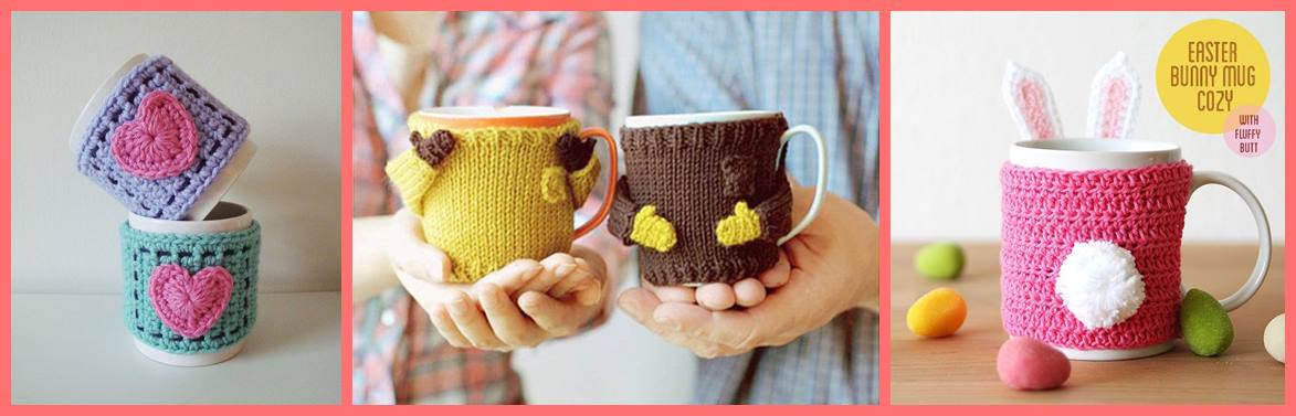 capa para canecas em tricô ou crochê