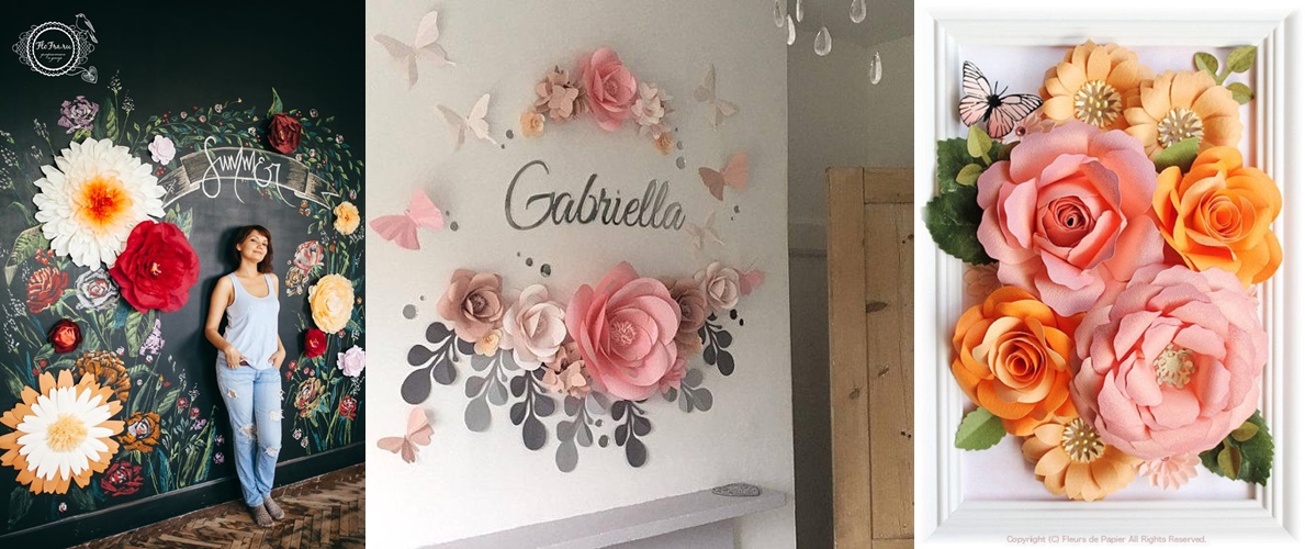 flores gigantes de papel