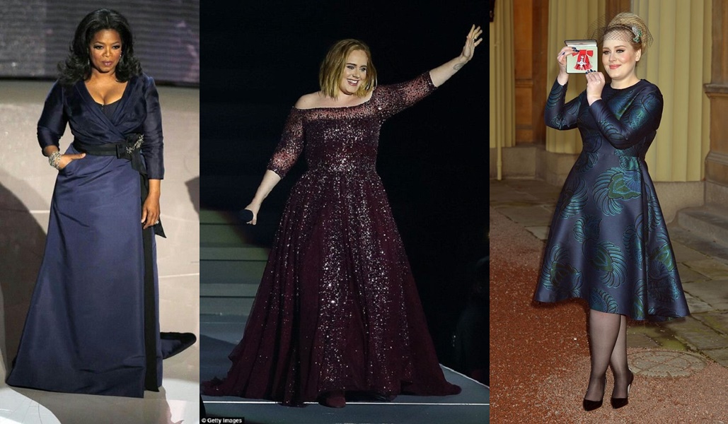 famosas plus size : Adele e Oprah Winfrey