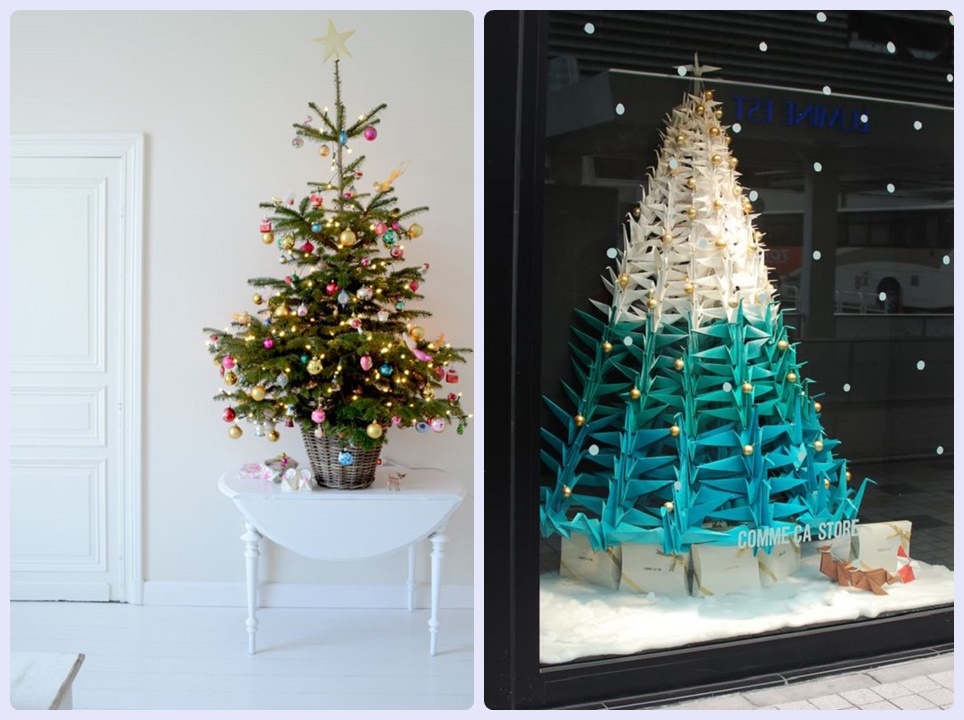 árvore de natal criativa ou tradicional