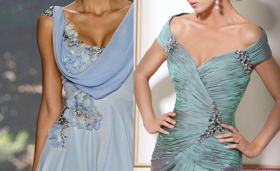 Decote do vestido de festa