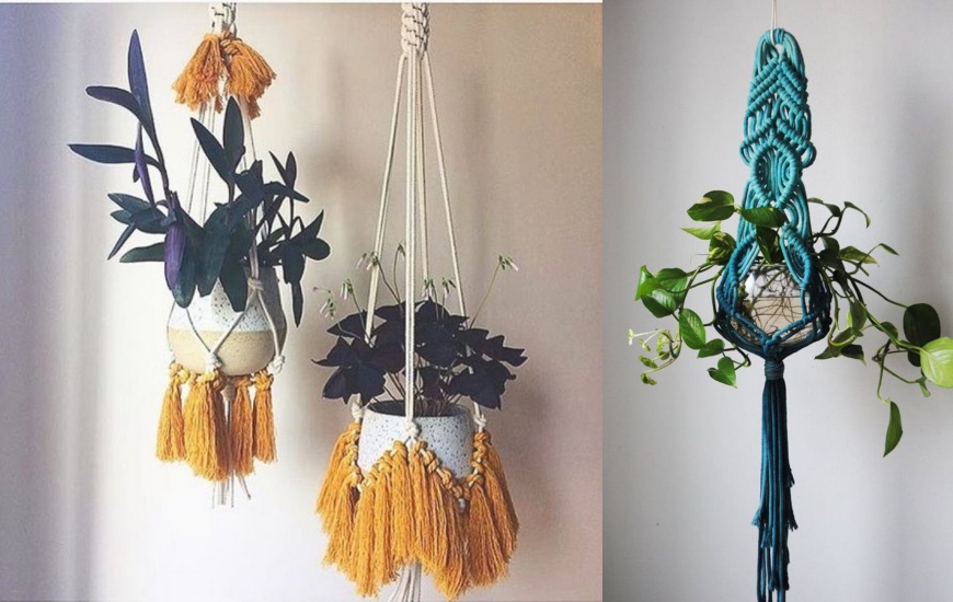 Faça você mesmo porta vaso em macramê