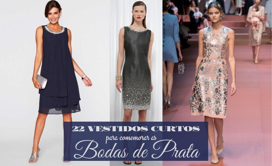 Moda Festas: vestido curto para bodas de prata