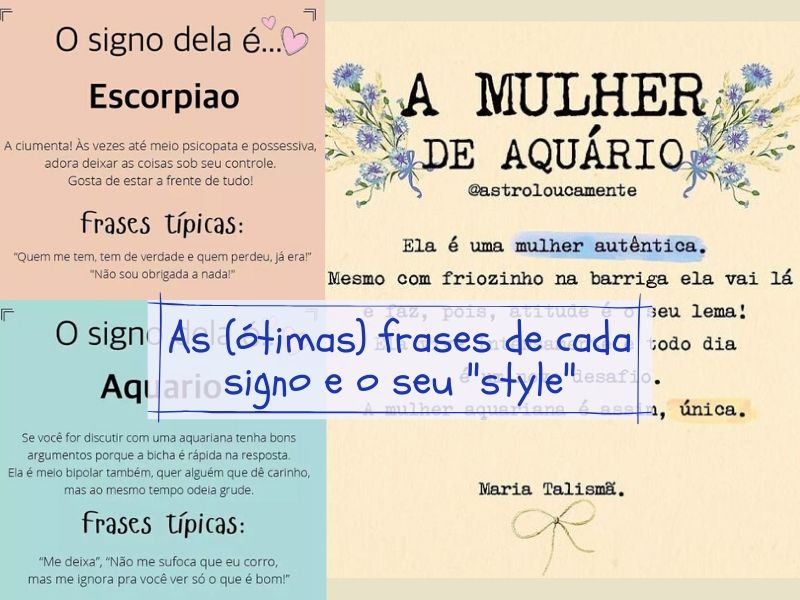 As (ótimas) frases de cada signo e seu "style"