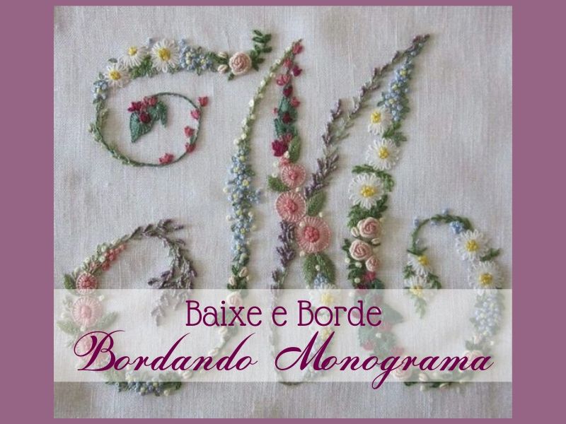 Bordando monograma e riscos do alfabeto grátis