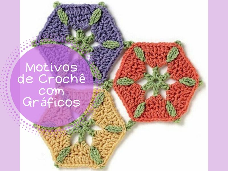 Motivos de crochê com gráficos