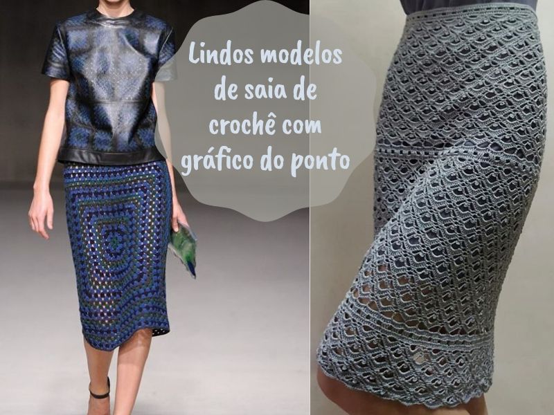 Lindos modelos de saia de crochê +gráfico do ponto