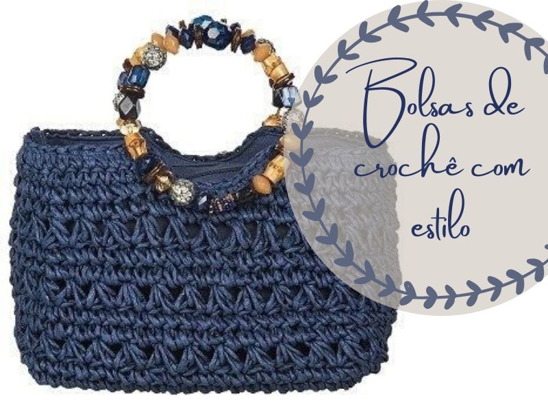 Bolsa de crochê com estilo + gráfico do ponto