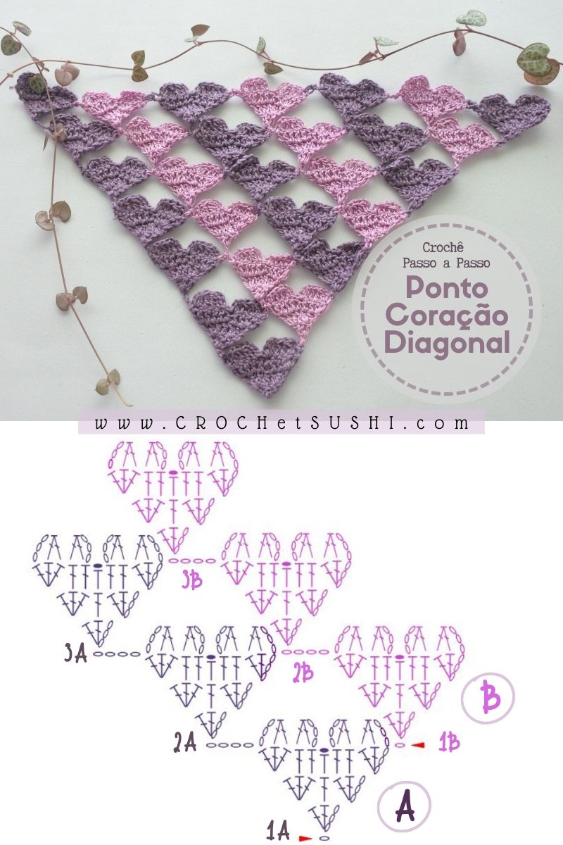 Cachecol, gola e xale de crochê com gráfico