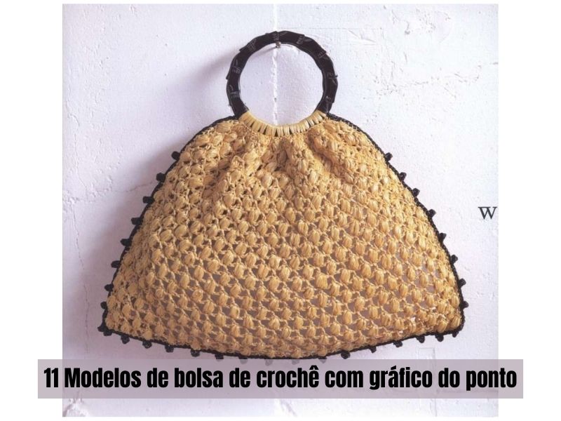 11 Modelos de bolsa de crochê co gráfico do ponto