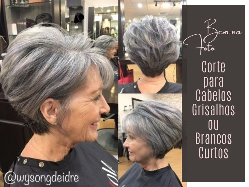 Corte para cabelos grisalhos ou brancos curtos femininos