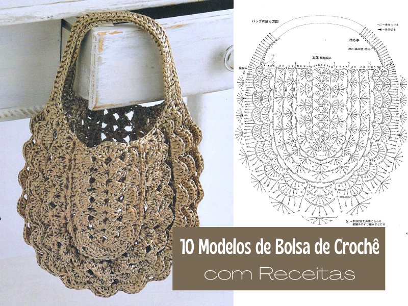 10 Modelos de Bolsa de Crochê com Receitas