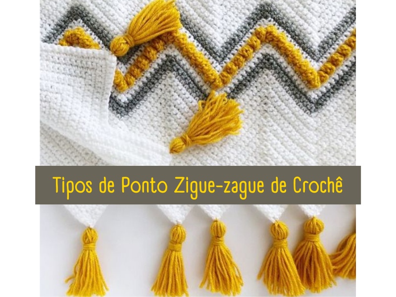 Tipos de pontos zig-zag de crochê