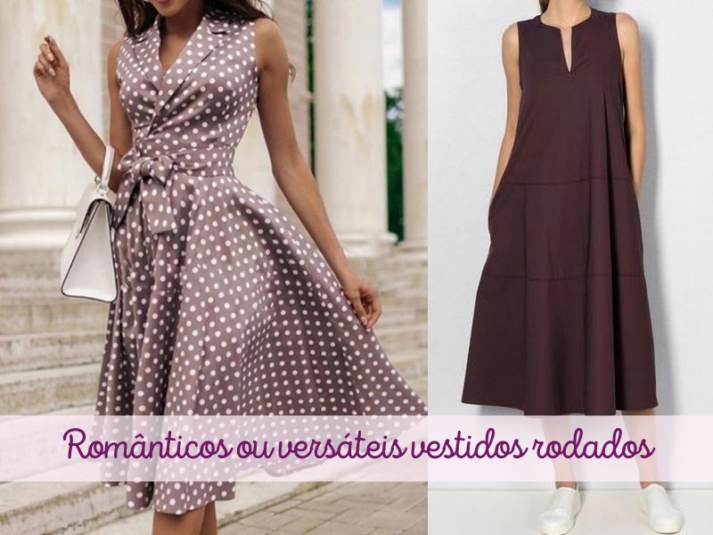 Românticos ou versáteis vestidos rodados