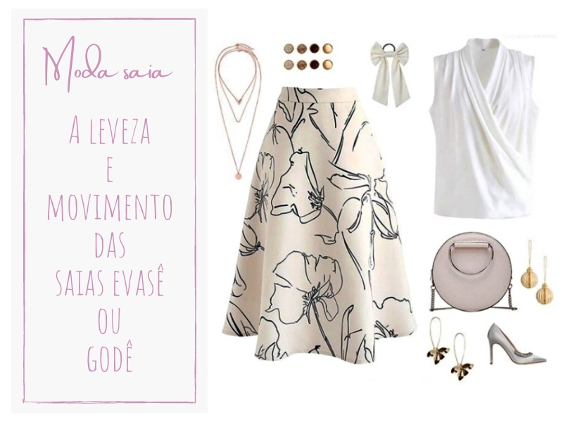 Moda saia: a leveza e movimento das saias evasê ou godê