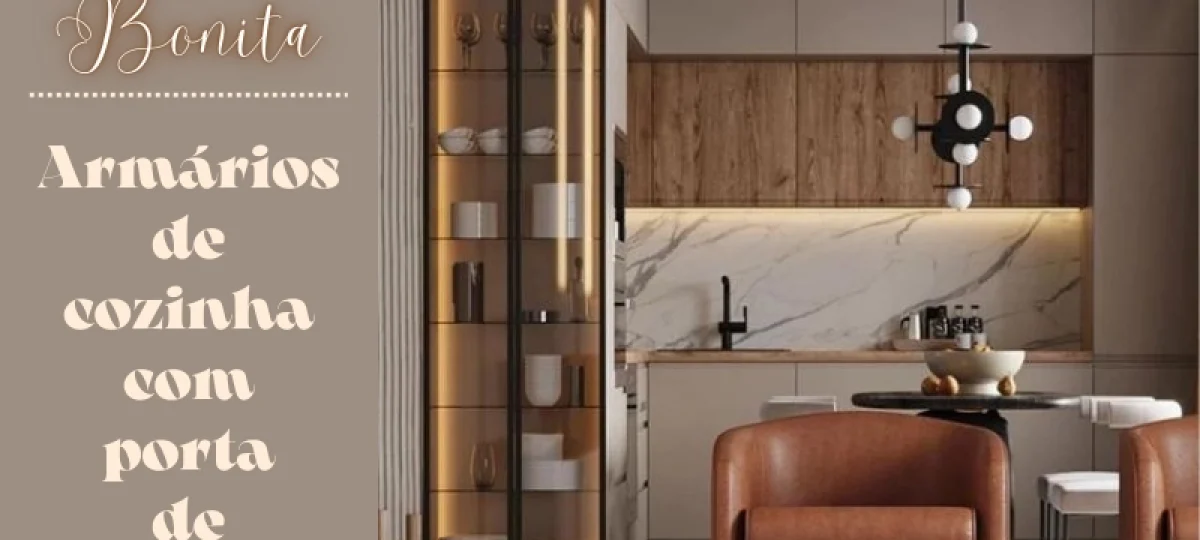 Casa Bonita: Armários de cozinha com porta de vidro
