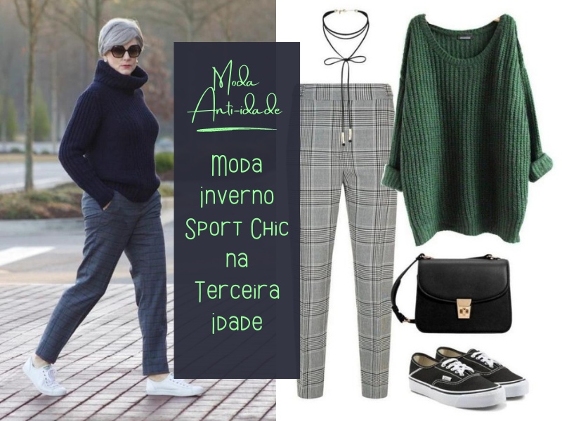 Moda Anti-idade: Moda inverno sport chic na terceira idade