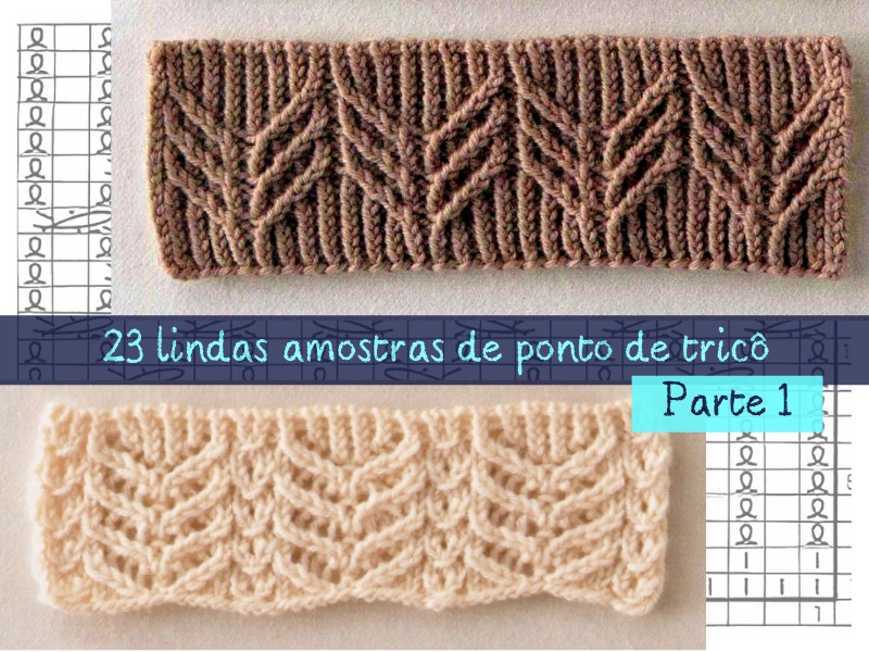 23 Lindas amostras de ponto de tricô - parte 1