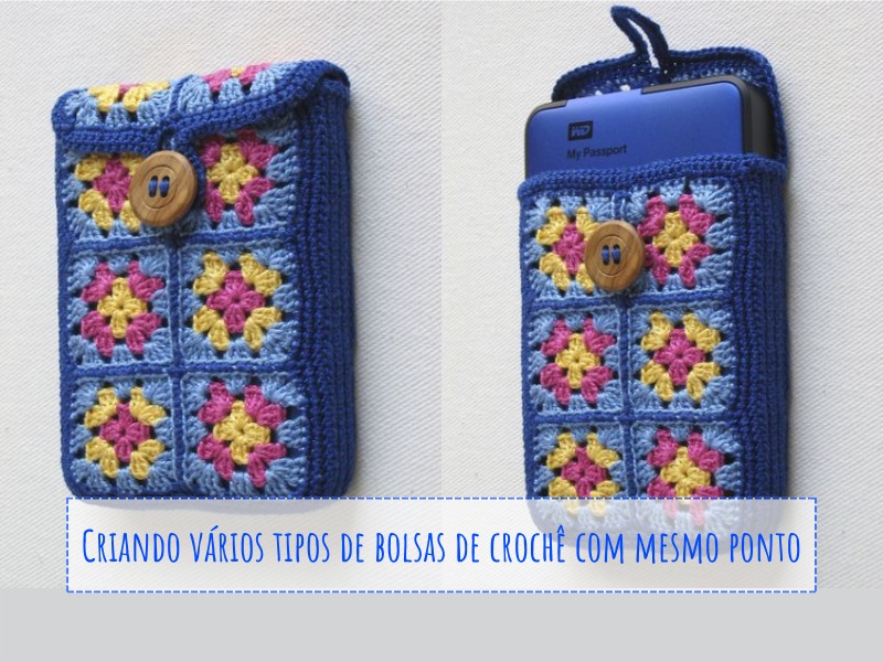 Criando vários tipos de bolsas de crochê com mesmo ponto