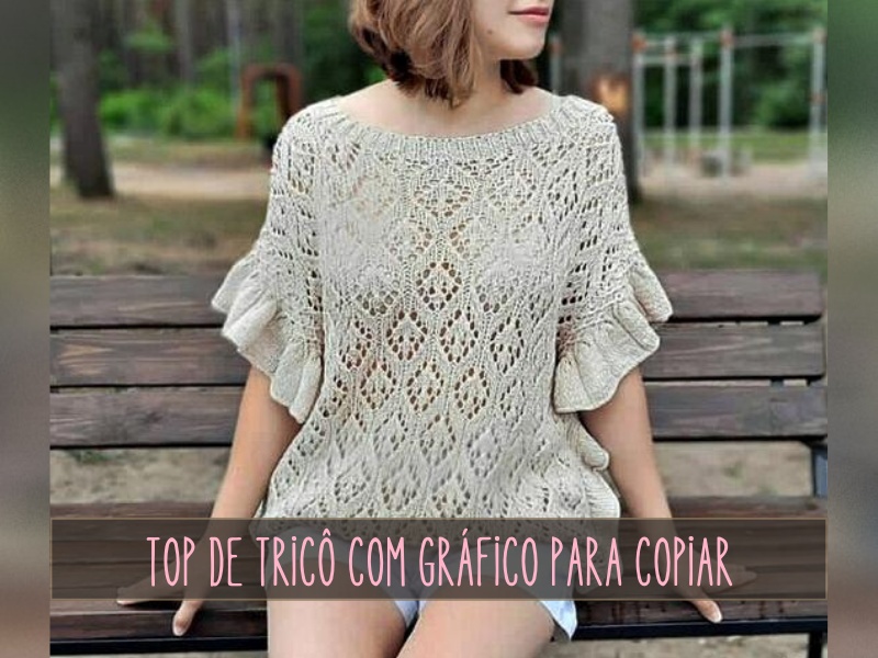 Top de tricô com gráfico para copiar Top de tricô com gráfico para copiar