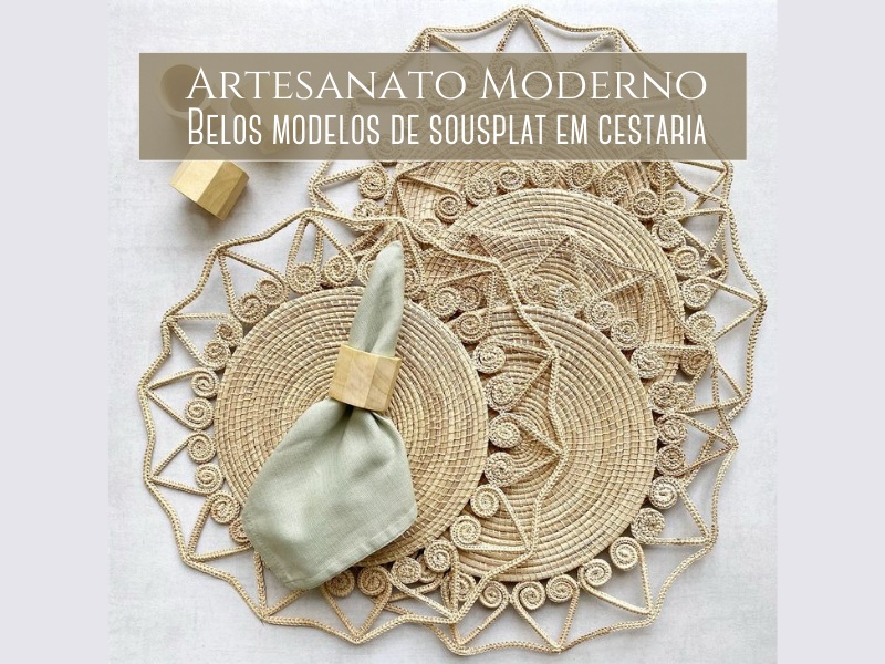 Artesanato Moderno: Belos modelos de sousplat em cestaria Artesanato Moderno: Belos modelos de sousplat em cestaria