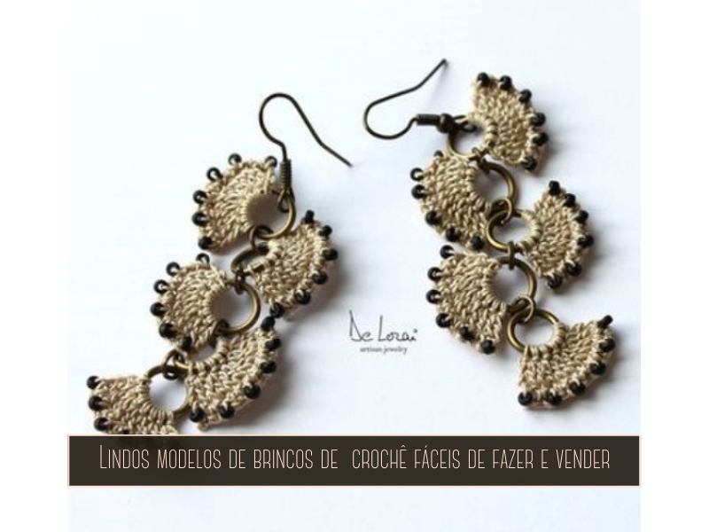 Lindos modelos de brincos de crochê fáceis de fazer e vender Lindos modelos de brincos de crochê fáceis de fazer e vender