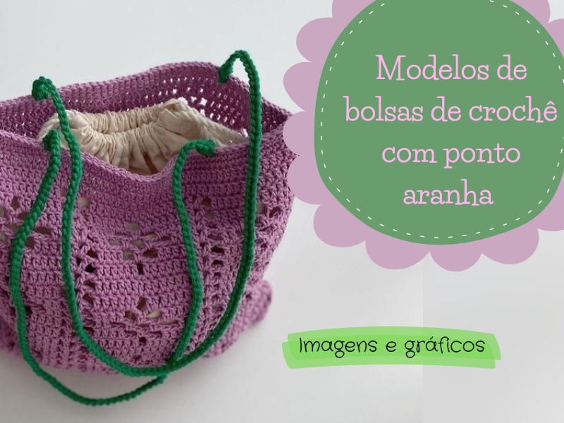 Modelos de bolsas de crochê com ponto aranha - imagens e gráficos Modelos de bolsas de crochê com ponto aranha - imagens e gráficos
