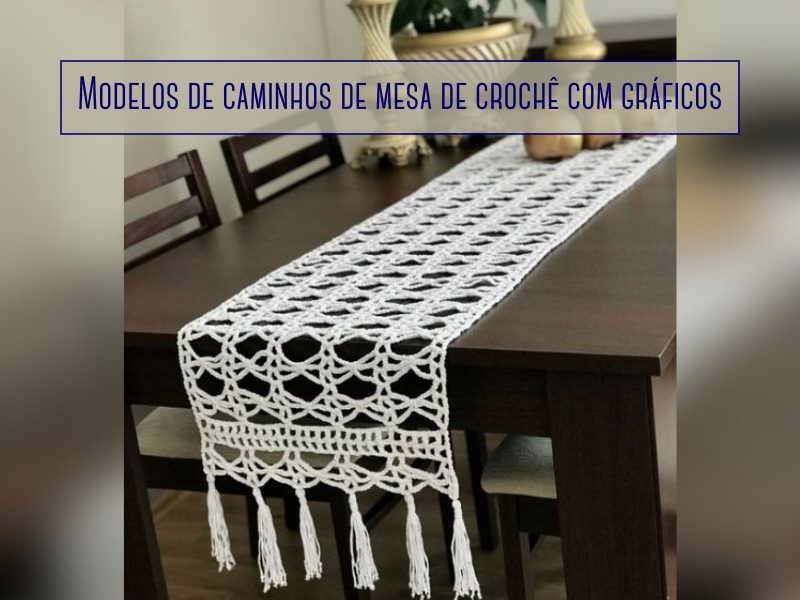 Modelos de caminhos de mesa de crochê com gráficos