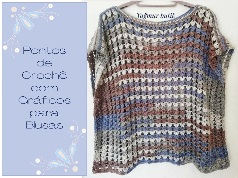 Pontos de crochê com gráficos para blusas Pontos de crochê com gráficos para blusas