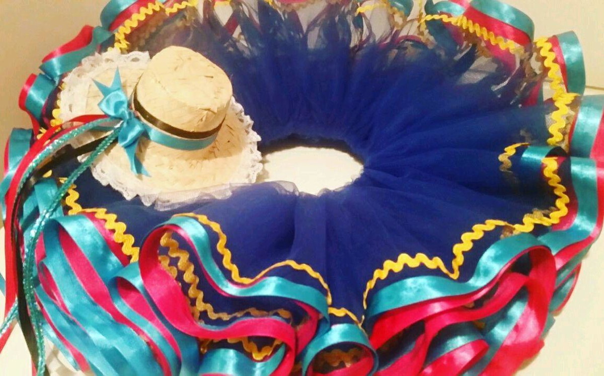 Roupa para festa junina - saia tutu - DIY